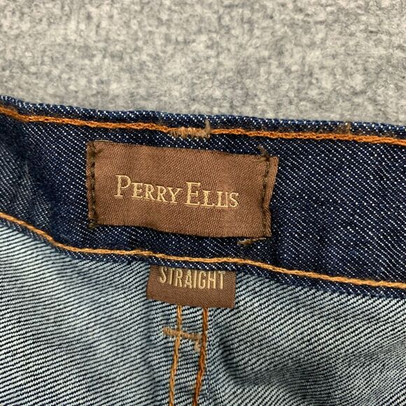 Vintage Perry Ellis Jeans Mens 40 Straight Leg Dark Wash Denim Mid Rise Cotton - Picture 4 of 12